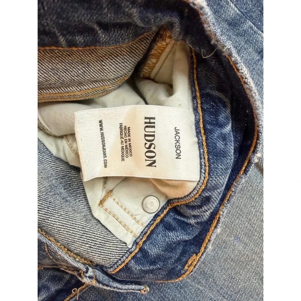 Hudson Jeans Jackson Straight Mens 33 Blue Brandon Williams 8/2 Distressed NWT